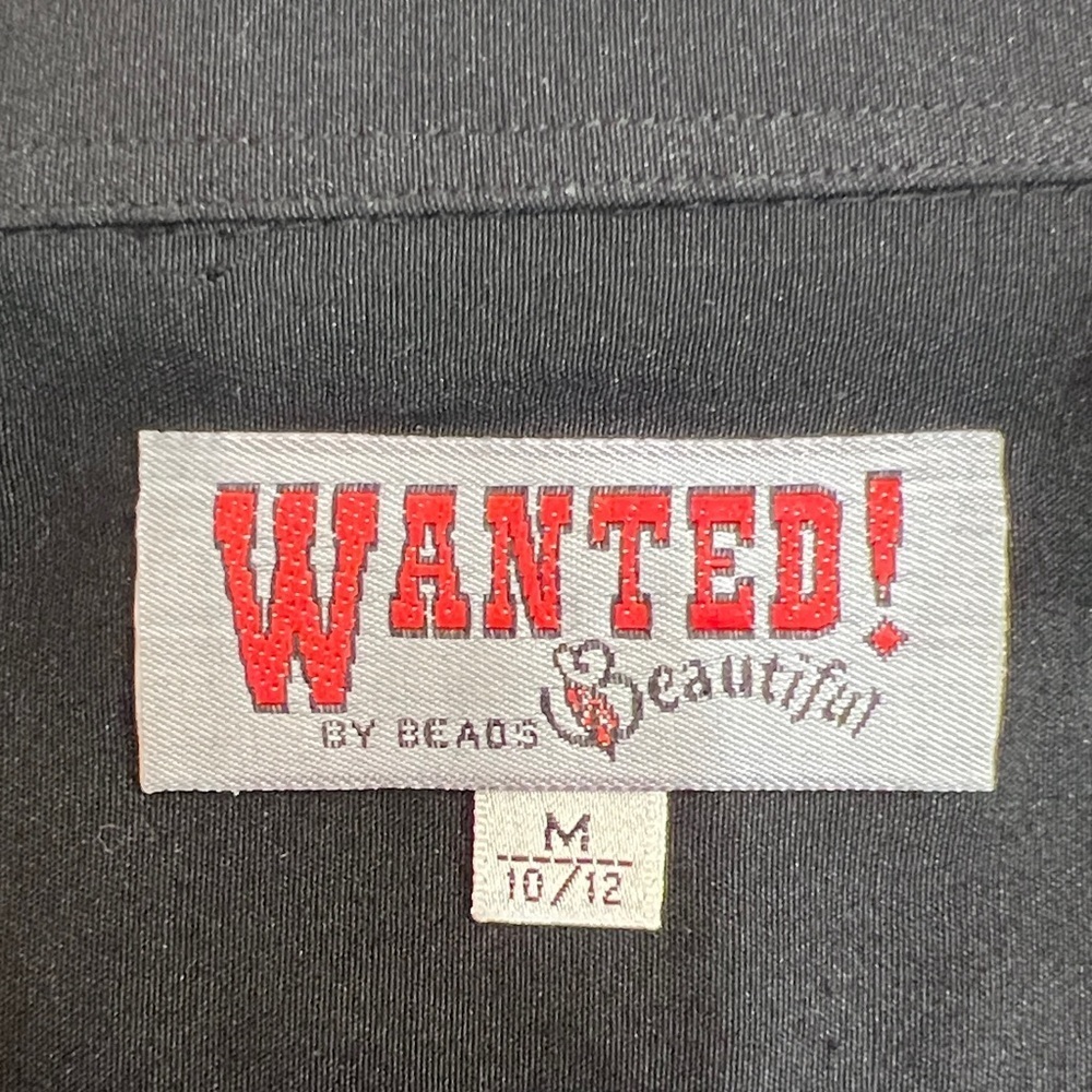 Vintage Wanted by Beads Embroidered Rhinestone Western Shirt Size M - Picture 6 of 11